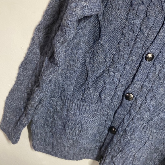 Celtic Country NEW Vintage Wool Cardigan Sz L Mr.Rogers Fisherman Sweater - Picture 3 of 6